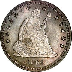 1864 [PROOF] Coins Seated Liberty Quarter Prices