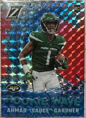 Ahmad 'Sauce' Gardner [Red] #RW-AG Football Cards 2022 Panini Zenith Rookie Wave Prices