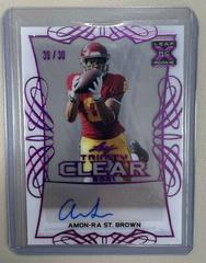 Amon Ra St. Brown [Pink] #CA-ARS Football Cards 2021 Leaf Trinity Clear Autograph Prices