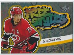 Sebastian Aho [Gold] Hockey Cards 2022 Upper Deck Freestyles Prices