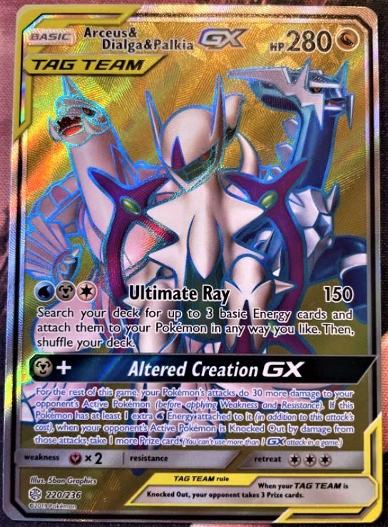 thumbnail image 2 of Pokémon TCG Arceus & Dialga & Palkia GX 002/019 – Chinese Alternate Art (NM) 2 of 5