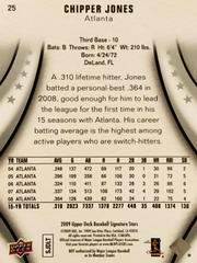 Rear | Chipper Jones Baseball Cards 2009 Upper Deck Signature Stars