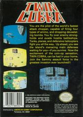 Twin Cobra - Back | Twin Cobra NES