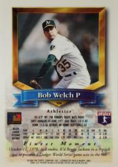 Rear | Bob Welch Baseball Cards 1994 Topps Traded Finest Inserts