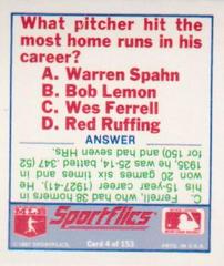 Trivia Baseball Quiz #4 Baseball Cards 1988 Sportflics Team Logo Trivia Prices
