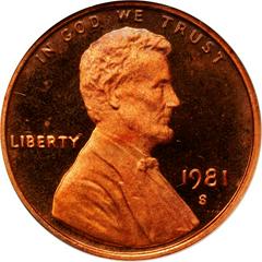 1981 S [TYPE 2 PROOF] Coins Lincoln Memorial Penny Prices