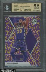 LeBron James [Purple & Gold Snakeskin] #8 Basketball Cards 2019 Panini Mosaic Prices