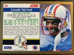 Back | Gerald McNeil Football Cards 1991 Score
