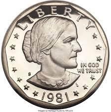 1981 S [TYPE 2 PROOF] Coins Susan B Anthony Dollar Prices