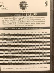 Back Of Card | Chauncey Billups Basketball Cards 2013 Panini Hoops