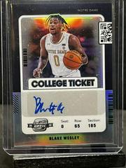 Blake Wesley Basketball Cards 2022 Panini Chronicles Draft Picks Contenders Optic College Ticket Autograph Prices