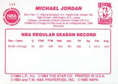 Back Side | Michael Jordan Basketball Cards 1986 Star