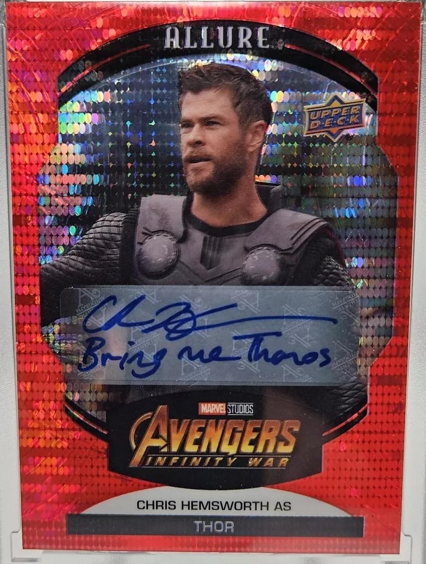 Chris Hemsworth as Thor "Bring Me Thanos" [Red Auto] #75 Marvel 2022 Allure