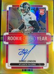 Drake London [Rookie of the Year Autograph Gold] #ROY-DL Football Cards 2022 Panini Contenders Optic Rookie of the Year Prices
