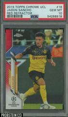 Jadon Sancho [Red Refractor] #16 Soccer Cards 2019 Topps Chrome UEFA Champions League Prices