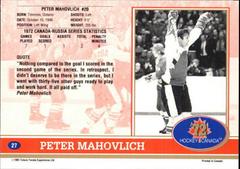 Back Of Card  | Pete Mahovlich Hockey Cards 1991 Future Trends Canada ’72