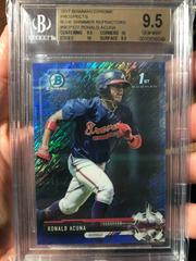 Ronald Acuna [Blue Shimmer Refractors] #BCP-127 Baseball Cards 2017 Bowman Chrome Prospects Prices