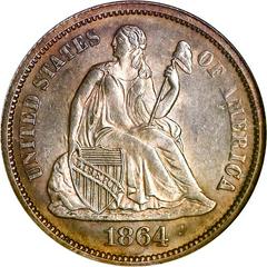 1864 [PROOF] Coins Seated Liberty Dime Prices