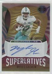 Myles Gaskin [Red] Football Cards 2021 Panini Illusions Superlatives Signs Prices