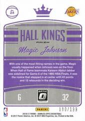 Back Of Card | Magic Johnson [Orange] Basketball Cards 2016 Panini Donruss Optic Hall Kings