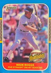 Wade Boggs #44 Baseball Cards 1987 Donruss Highlights Prices