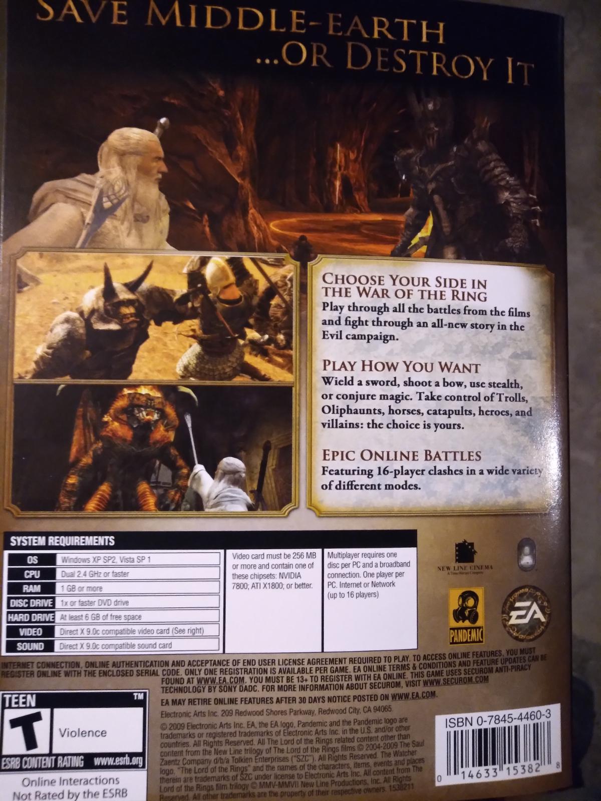 Lord of the Rings Conquest Prices PC Games | Compare Loose, CIB & New ...