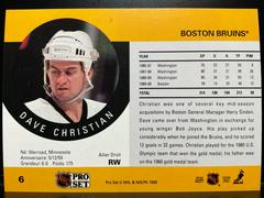 Back | Dave Christian Hockey Cards 1990 Pro Set