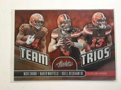 Baker Mayfield, Nick Chubb, Odell Beckham Jr. Football Cards 2019 Panini Absolute Team Trios Prices