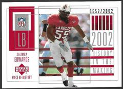 Kalimba Edwards Football Cards 2002 Upper Deck Piece of History Prices