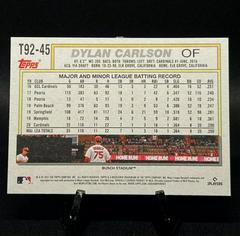 Back Of Card | Dylan Carlson Baseball Cards 2021 Topps Update 1992 Redux