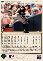Rear | Robin Ventura [Silver Signature] Baseball Cards 1995 Collector's Choice Se