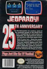 Jeopardy! 25th Anniversary - Back | Jeopardy 25th Anniversary NES