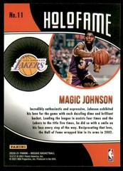 Back Side | Magic Johnson Basketball Cards 2020 Panini Mosaic HoloFame