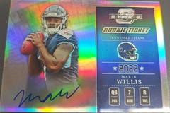 Malik Willis [2002 Throwback Autograph] #02TR-MW Football Cards 2022 Panini Contenders Optic Throwback Rookie Autographs Prices