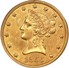 1855 Coins Liberty Head Gold Eagle Prices