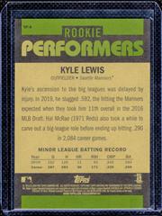 Back | Kyle Lewis Baseball Cards 2020 Topps Heritage Rookie Performers