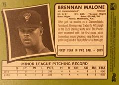 Rear | Brennan Malone Baseball Cards 2020 Topps Heritage Minor League