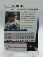 Back Of Card | Eric Gagne Baseball Cards 2003 Leaf