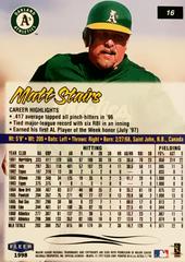 Rear | Matt Stairs Baseball Cards 1998 Ultra
