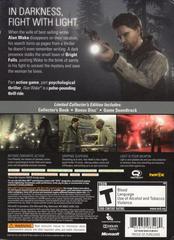 Back Slipcover | Alan Wake Limited Edition Xbox 360