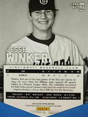 Back | Jesse Winker [Status Die Cut Blue] Baseball Cards 2012 Panini Elite Extra Edition