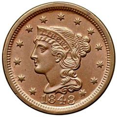 1848 [PROOF] Coins Braided Hair Half Cent Prices