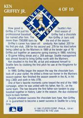 Card Back | Ken Griffey Jr. Baseball Cards 1991 Ultra Gold