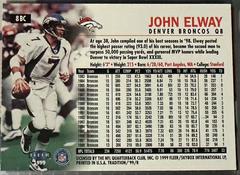 Back Of Card | John Elway [Blitz Collection] Football Cards 1999 Fleer Tradition