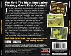Back Of Case | Panzer General Playstation