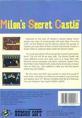 Milon'S Secret Castle - Back | Milon's Secret Castle NES