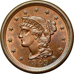 1849 Coins Braided Hair Penny Prices