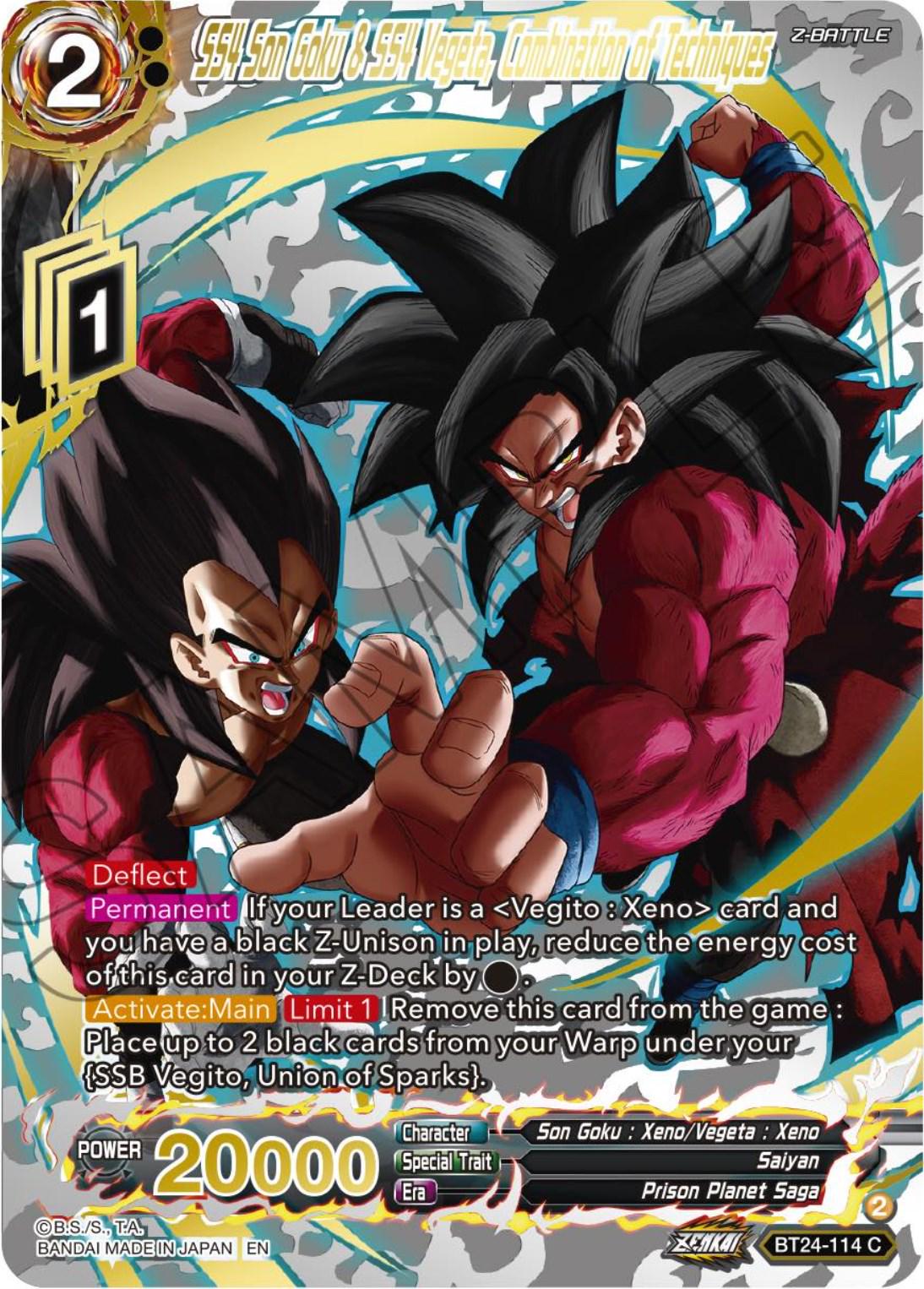 SS4 Son Goku & SS4 Vegeta, Combination of Techniques [Gold Foil] BT24-114 Dragon Ball Super Beyond Generations