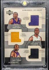 Kobe Bryant, Gary Payton, Karl Malone Game Used Triple Warm Ups Patch #KB/GP/KM Basketball Cards 2003 Upper Deck Honor Roll Prices