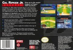 Cal Ripken Jr. Baseball - Back | Cal Ripken Jr. Baseball Super Nintendo